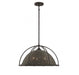 Trentino 3 Light  Gunsmoke W/ Gray Rattan Pendant