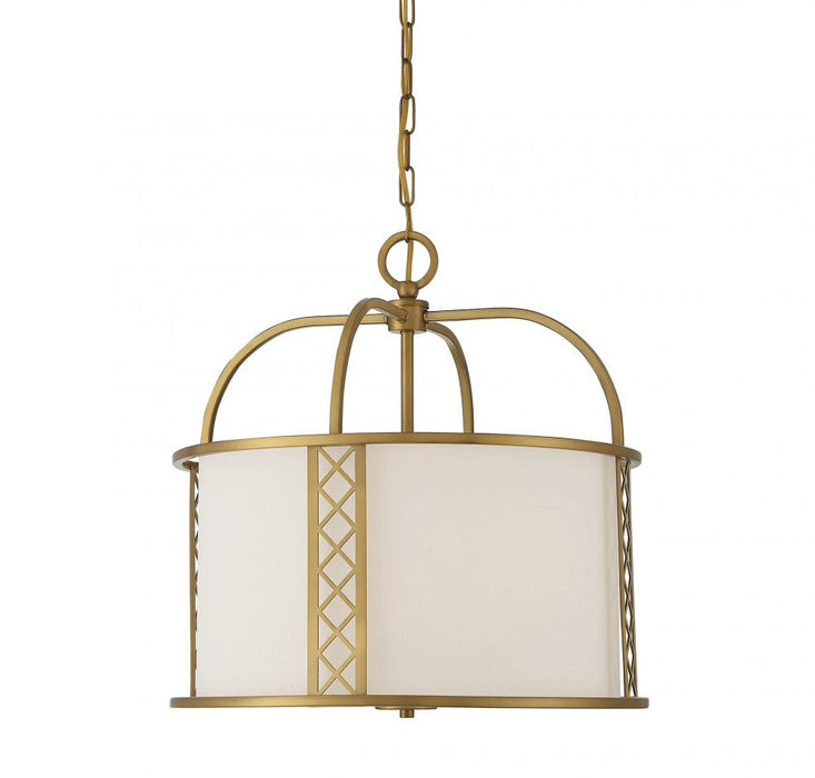 Rockford 3 Light Warm Brass Pendant