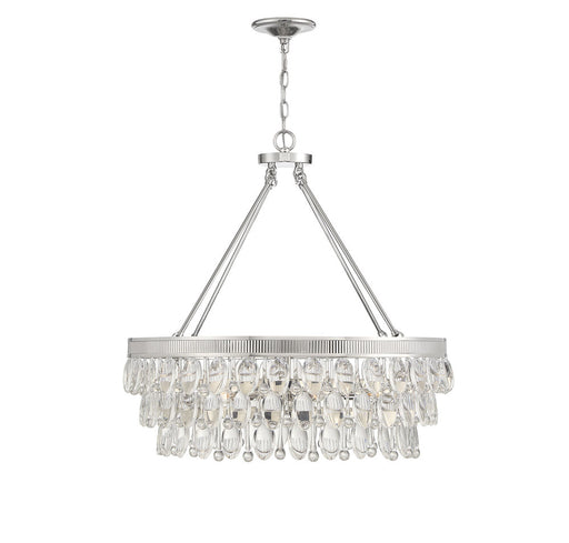 Windham 8 Light Polished Nickel Linear Chandelier