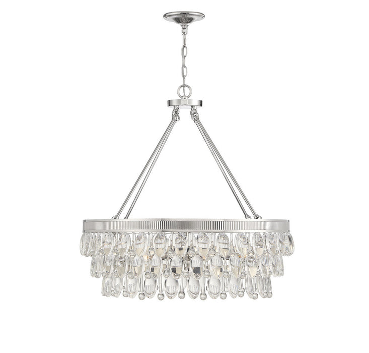 Windham 8 Light Polished Nickel Linear Chandelier