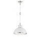 Corning 1 Light  White W/ Polished Nickel Accents Pendant