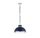 Corning 1 Light Navy W/ Polished Nickel Accents Pendant