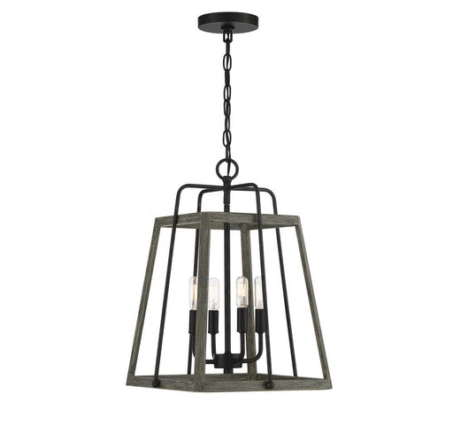 Hasting 4 Light  Noblewood With Iron Pendant