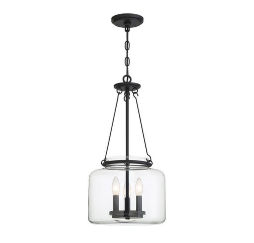 Akron 3 Light Matte Black Pendant