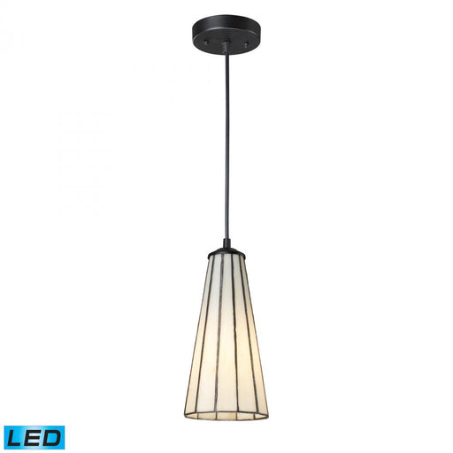 Lumino 1-Light Mini Pendant in Matte Black with Comet White Shade - Includes LED Bulb