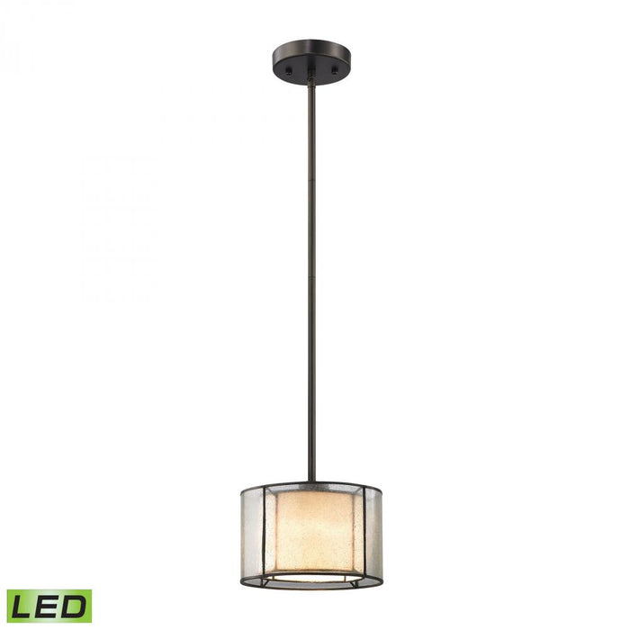 Mirage 1-Light Mini Pendant in Tiffany Bronze with Seedy and Amber Art Glass - Includes LED Bulb