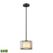 Mirage 1-Light Mini Pendant in Tiffany Bronze with Seedy and Amber Art Glass - Includes LED Bulb