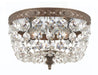 Crystorama 2 Light Clear Italian Crystal English Bronze Ceiling Mount