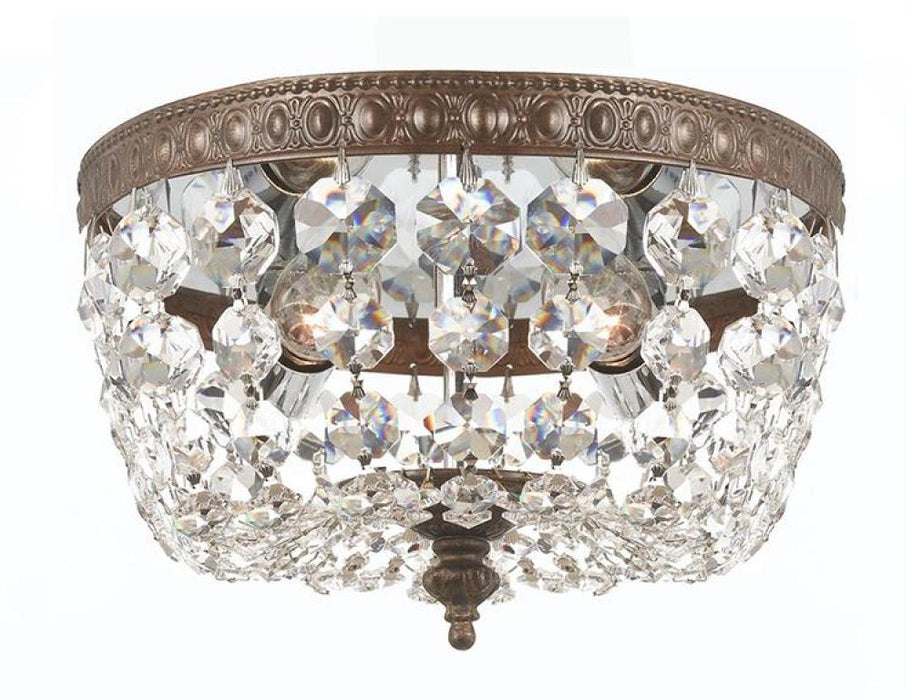 Crystorama 2 Light Spectra Crystal Bronze Ceiling Mount