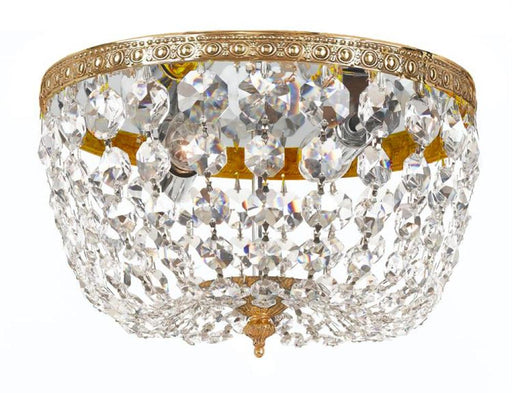 Crystorama 2 Light Hand Cut Crystal Olde Brass Ceiling Mount