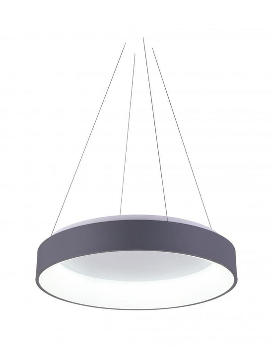 LED Drum Shade Pendant with Gray & White finish