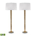 Mercury Glass Candlestick Lamp in Gold (Set of 2) - LED