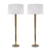 Mercury Glass Candlestick Lamp in Gold (Set of 2)