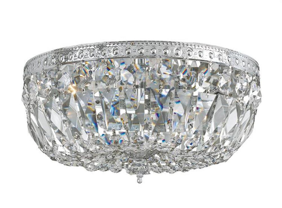 Crystorama 3 Light Hand Cut Crystal Polished Chrome Ceiling Mount