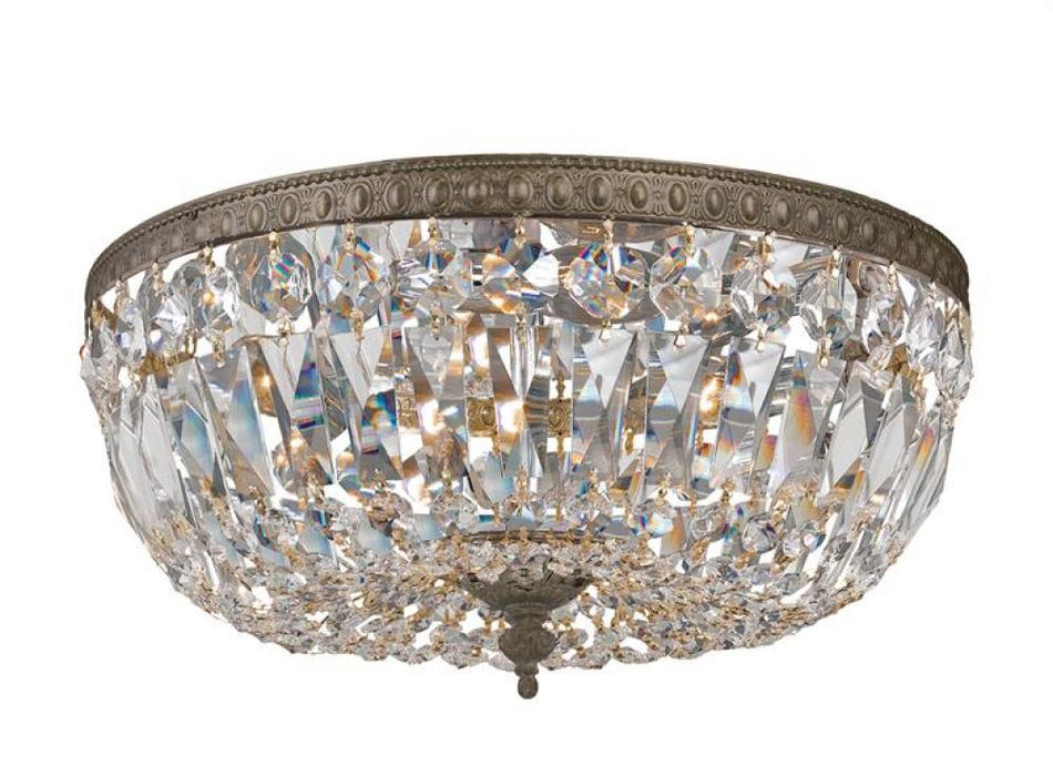 Crystorama 3 Light Hand Cut Crystal English Bronze Ceiling Mount