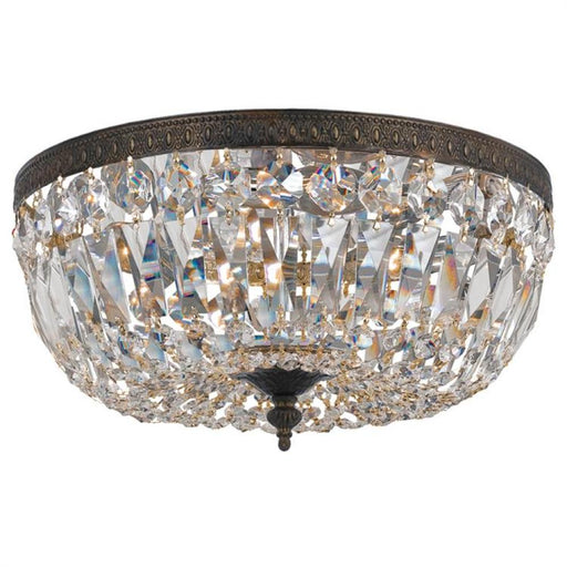 Crystorama 3 Light Clear Swarovski Strass Brass Ceiling Mount III