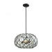 Tetra 3-Light Chandelier in Oil Rubbed Bronze with Clear Geometric Glass