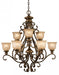 Norwalk 9 Light Bronze Umber Chandelier