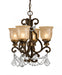 Norwalk 4 Light Clear Crystal Bronze Mini Chandelier