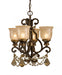 Norwalk 4 Light Golden Teak Crystal Bronze Mini Chandelier