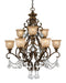 Norwalk 9 Light Clear Italian Crystal Bronze Umber Chandelier