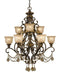 Norwalk 9 Light Golden Teak Crystal Chandelier