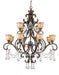 Norwalk 12 Light Clear Italian Crystal Bronze Umber Chandelier