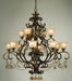 Norwalk 12 Light Golden Teak Crystal Chandelier