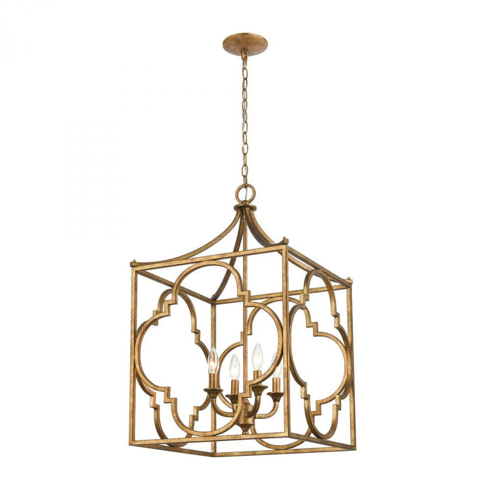 Wembley 4-Light Chandelier in Antique Gold