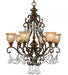 Norwalk 6 Light Clear Italian Crystal Bronze Umber Chandelier