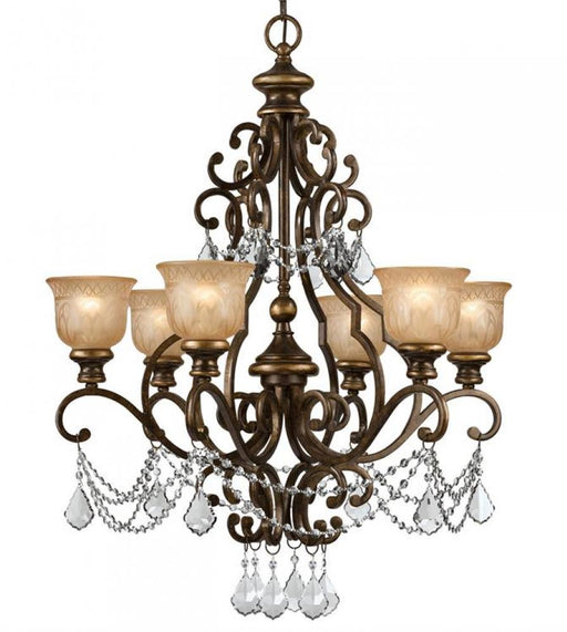 Norwalk 6 Light Clear Crystal Swarovski Strass Chandelier