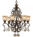 Norwalk 6 Light Golden Teak Crystal Chandelier