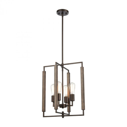 Zinger 4-Light Pendant in Oil Rubbed Bronze and Aspen