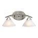Elysburg 2-Light Vanity Lamp in Satin Nickel with White Swirl Glass