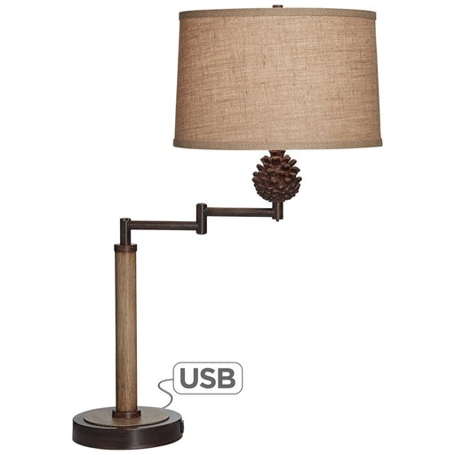 TL-Swing arm metal with pinecone accent