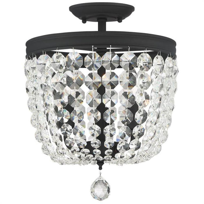 Archer 3 Light Crystal Black Forged Ceiling Mount