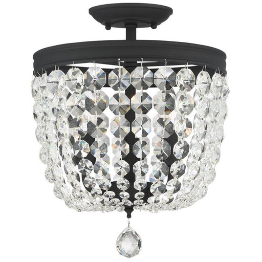 Archer 3 Light Swarovski Black Forged Ceiling Mount