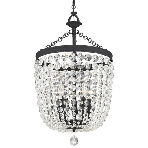 Archer 5 Light Crystal Black Forged Chandelier