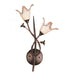 Fioritura 2-Light Wall Lamp in Aged Bronze with Floral-shaped Glass