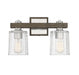 Halifax 2 Light Satin Nickelw/ Gray Wood Bath Bar