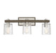 Halifax 3 Light Satin Nickelw/ Gray Wood Bath Bar