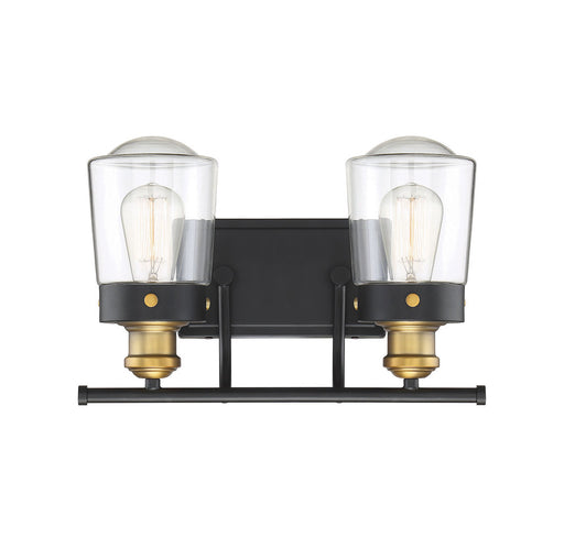 Macauley Vintage Black With Warm Brass 2 Light Bath