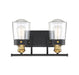 Macauley Vintage Black With Warm Brass 2 Light Bath