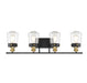 Macauley Vintage Black With Warm Brass 4 Light Bath