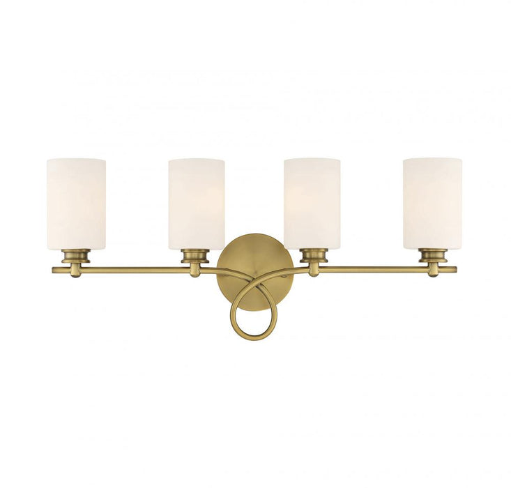 Woodbury 4 Light  Warm Brass Bath Bar