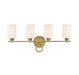 Woodbury 4 Light  Warm Brass Bath Bar