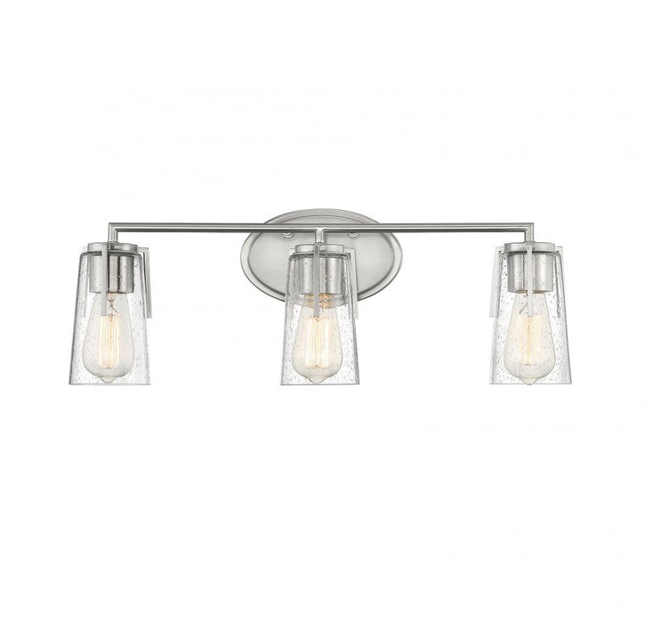 Sacremento 3 Light Satin Nickel Bath Bar