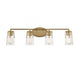 Sacremento 4 Light  Warm Brass Bath Bar