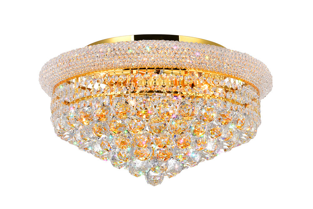 8 Light Flush Mount with Gold finish