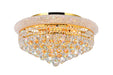 8 Light Flush Mount with Gold finish